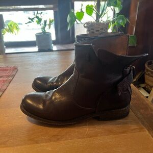Frye Dark Brown Leather Ankle Boots